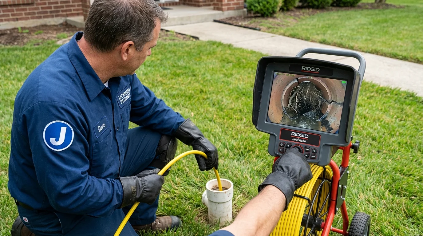 Sewer camera inspection being performed by Johns Plumbing LLC in Poestenkill